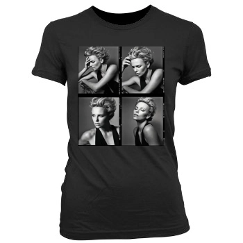 Charlize Theron Women's Junior Cut Crewneck T-Shirt