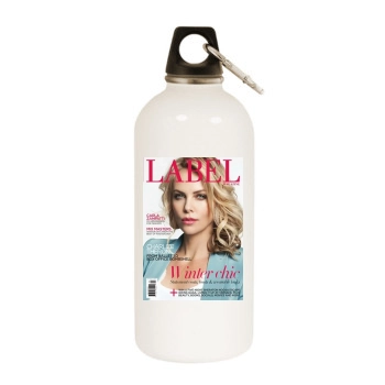 Charlize Theron White Water Bottle With Carabiner