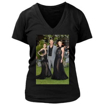 Charlize Theron Women's Deep V-Neck TShirt