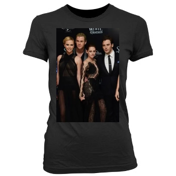 Charlize Theron Women's Junior Cut Crewneck T-Shirt