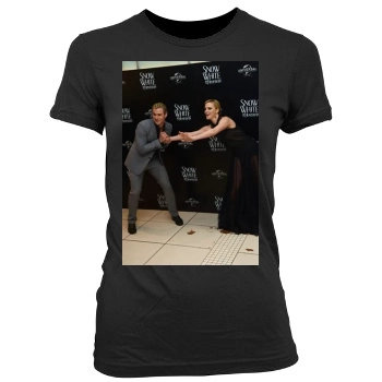 Charlize Theron Women's Junior Cut Crewneck T-Shirt