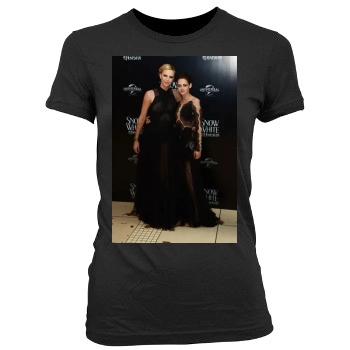 Charlize Theron Women's Junior Cut Crewneck T-Shirt