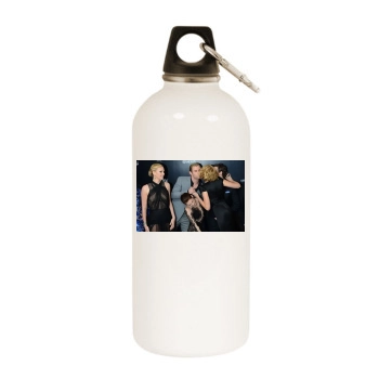 Charlize Theron White Water Bottle With Carabiner