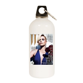 Charlize Theron White Water Bottle With Carabiner