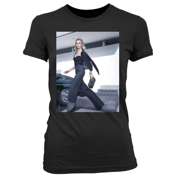 Charlize Theron Women's Junior Cut Crewneck T-Shirt