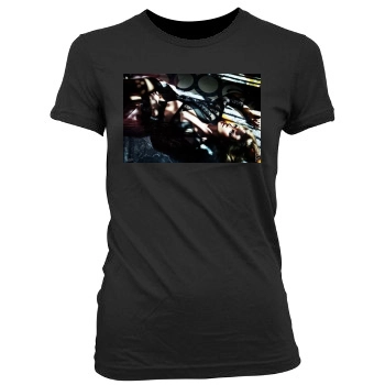 Charlize Theron Women's Junior Cut Crewneck T-Shirt