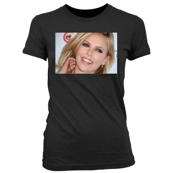 Charlize Theron Women's Junior Cut Crewneck T-Shirt