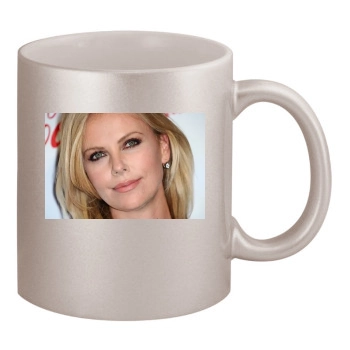 Charlize Theron 11oz Metallic Silver Mug