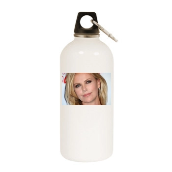 Charlize Theron White Water Bottle With Carabiner