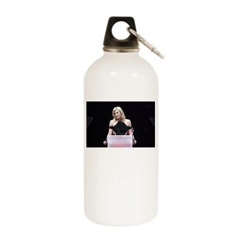 Charlize Theron White Water Bottle With Carabiner