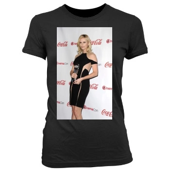 Charlize Theron Women's Junior Cut Crewneck T-Shirt