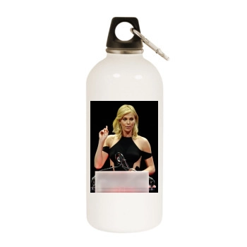 Charlize Theron White Water Bottle With Carabiner