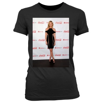 Charlize Theron Women's Junior Cut Crewneck T-Shirt