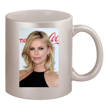 Charlize Theron 11oz Metallic Silver Mug