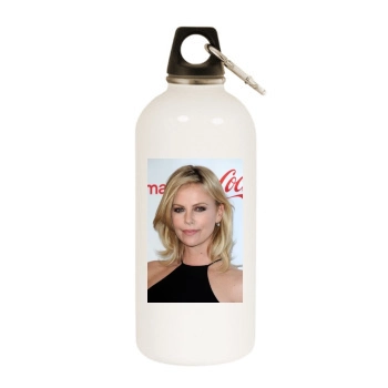 Charlize Theron White Water Bottle With Carabiner