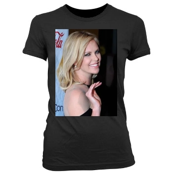 Charlize Theron Women's Junior Cut Crewneck T-Shirt