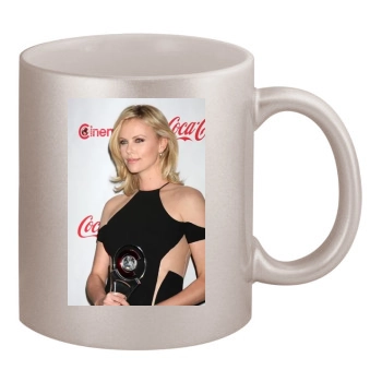 Charlize Theron 11oz Metallic Silver Mug