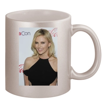 Charlize Theron 11oz Metallic Silver Mug