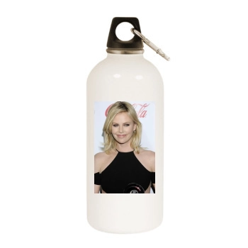 Charlize Theron White Water Bottle With Carabiner