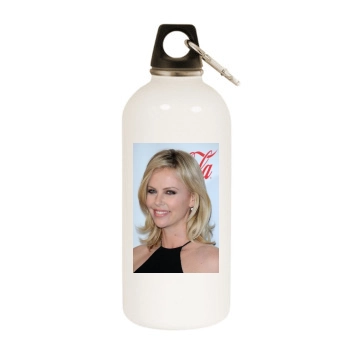 Charlize Theron White Water Bottle With Carabiner