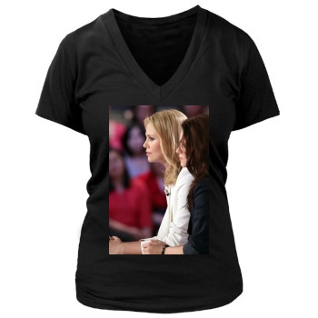 Charlize Theron Women's Deep V-Neck TShirt