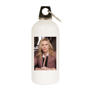 Charlize Theron White Water Bottle With Carabiner