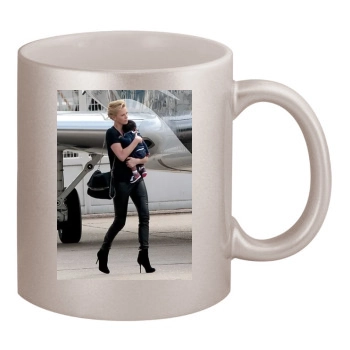 Charlize Theron 11oz Metallic Silver Mug