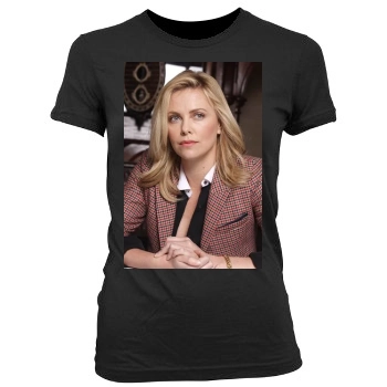 Charlize Theron Women's Junior Cut Crewneck T-Shirt