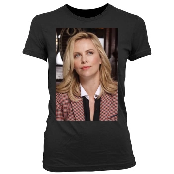 Charlize Theron Women's Junior Cut Crewneck T-Shirt