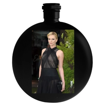 Charlize Theron Round Flask