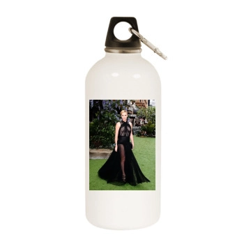 Charlize Theron White Water Bottle With Carabiner