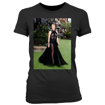 Charlize Theron Women's Junior Cut Crewneck T-Shirt