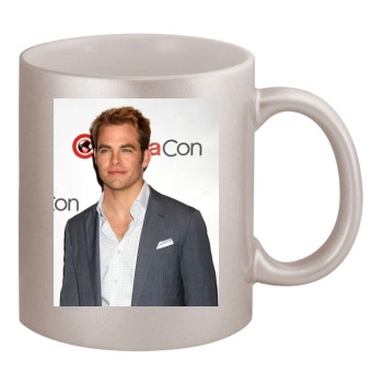 Chris Pine 11oz Metallic Silver Mug