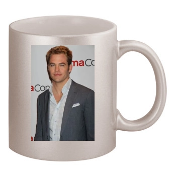 Chris Pine 11oz Metallic Silver Mug