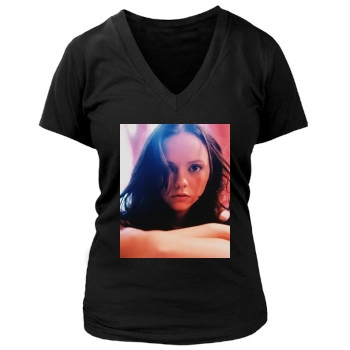 Christina Ricci Women's Deep V-Neck TShirt