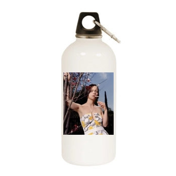 Christina Ricci White Water Bottle With Carabiner