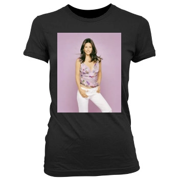 Courteney Cox Women's Junior Cut Crewneck T-Shirt