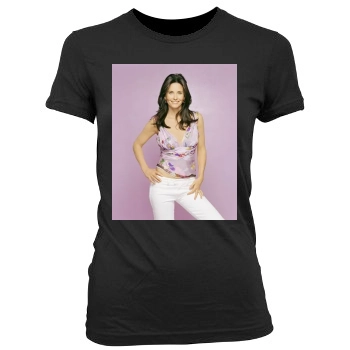 Courteney Cox Women's Junior Cut Crewneck T-Shirt