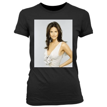 Courteney Cox Women's Junior Cut Crewneck T-Shirt