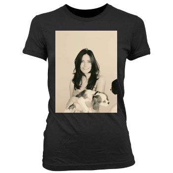 Courteney Cox Women's Junior Cut Crewneck T-Shirt