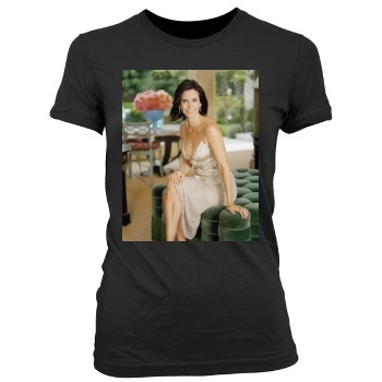 Courteney Cox Women's Junior Cut Crewneck T-Shirt