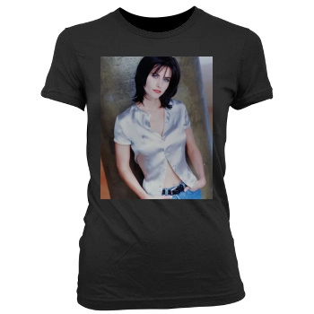 Courteney Cox Women's Junior Cut Crewneck T-Shirt