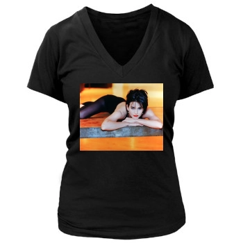 Courteney Cox Women's Deep V-Neck TShirt