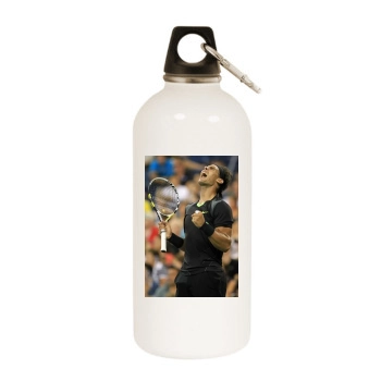 Rafael Nadal White Water Bottle With Carabiner