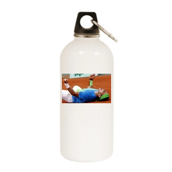 Rafael Nadal White Water Bottle With Carabiner