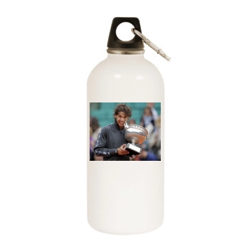 Rafael Nadal White Water Bottle With Carabiner