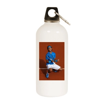 Rafael Nadal White Water Bottle With Carabiner