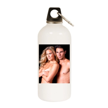 Rafael Nadal White Water Bottle With Carabiner