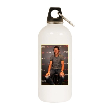 Rafael Nadal White Water Bottle With Carabiner