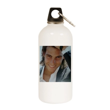 Rafael Nadal White Water Bottle With Carabiner